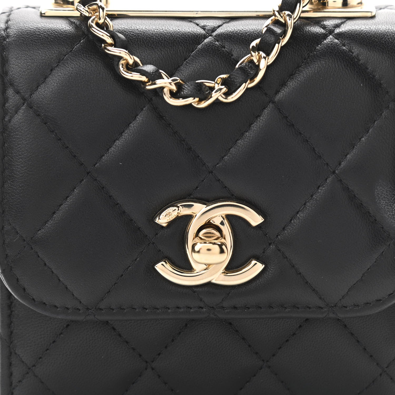 Chanel Lambskin Quilted Mini Trendy CC Chain Wallet Black 8 of 12