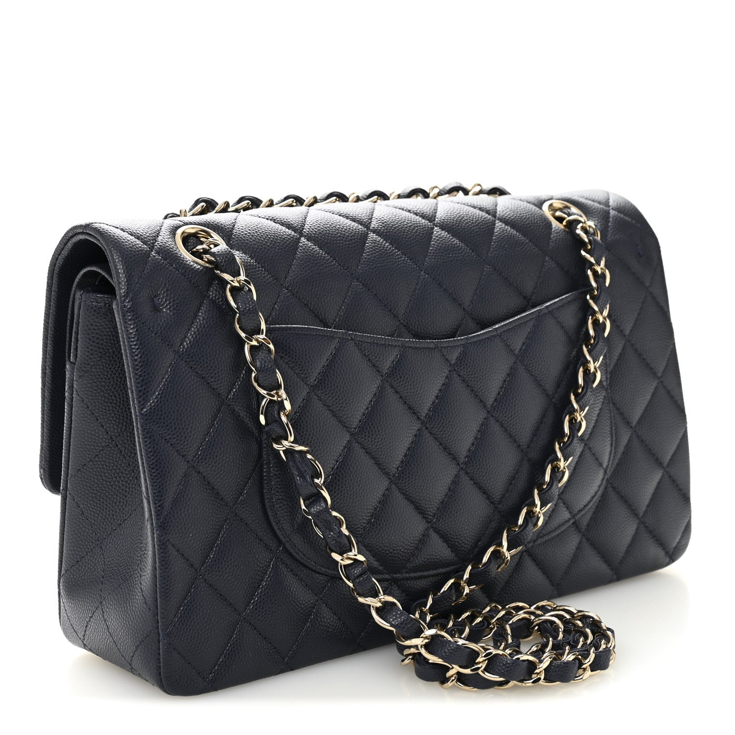 Chanel Caviar Quilted Medium Double Flap Navy 3 of 10