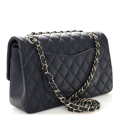 Chanel Caviar Quilted Medium Double Flap Navy 3 of 10