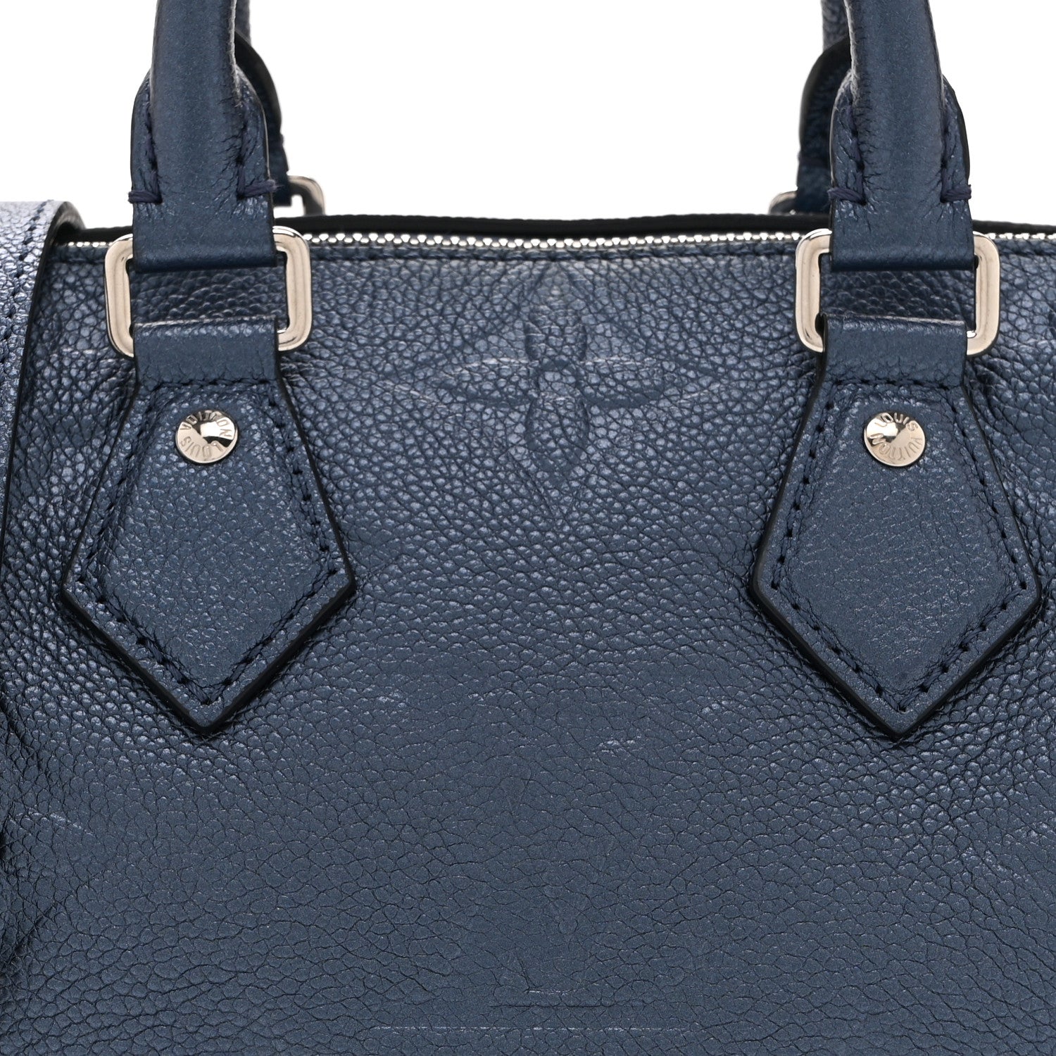 Louis Vuitton Metallic Empreinte Monogram Giant Speedy Bandouliere 20 Navy Nacre 7 of 9