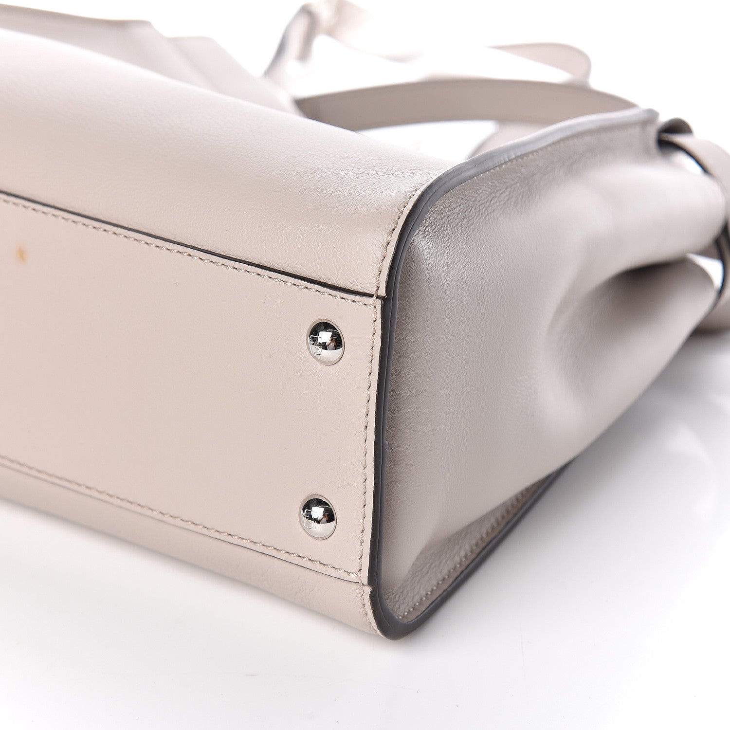 Fendi Vitello Seta Shiny Nappa Medium Peekaboo Iconic Satchel Grigio Polvere Bordeaux 6 of 12
