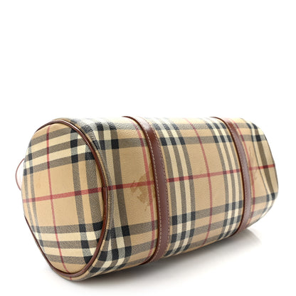 Burberry Haymarket Check Barrel Bag Brown 4 of 13