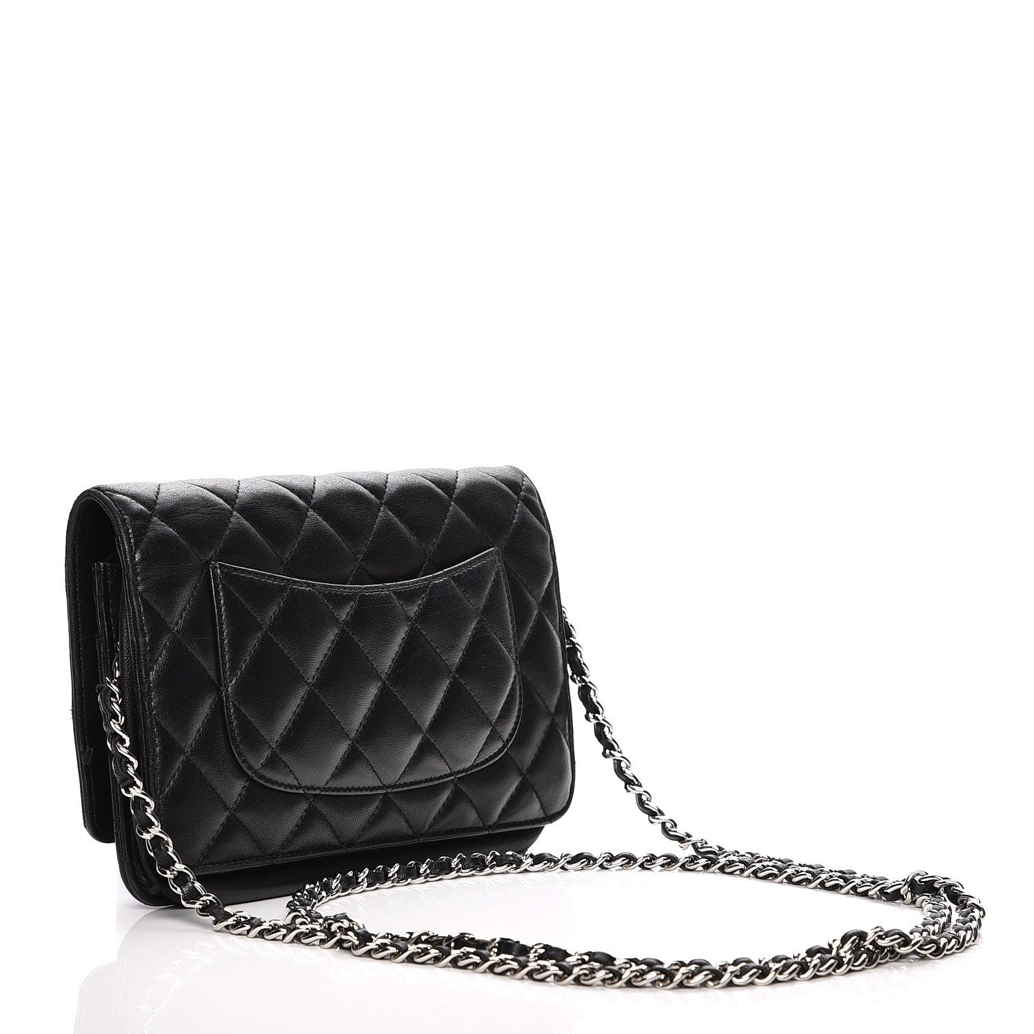 Chanel Lambskin Quilted Wallet On Chain WOC Black 3 of 10