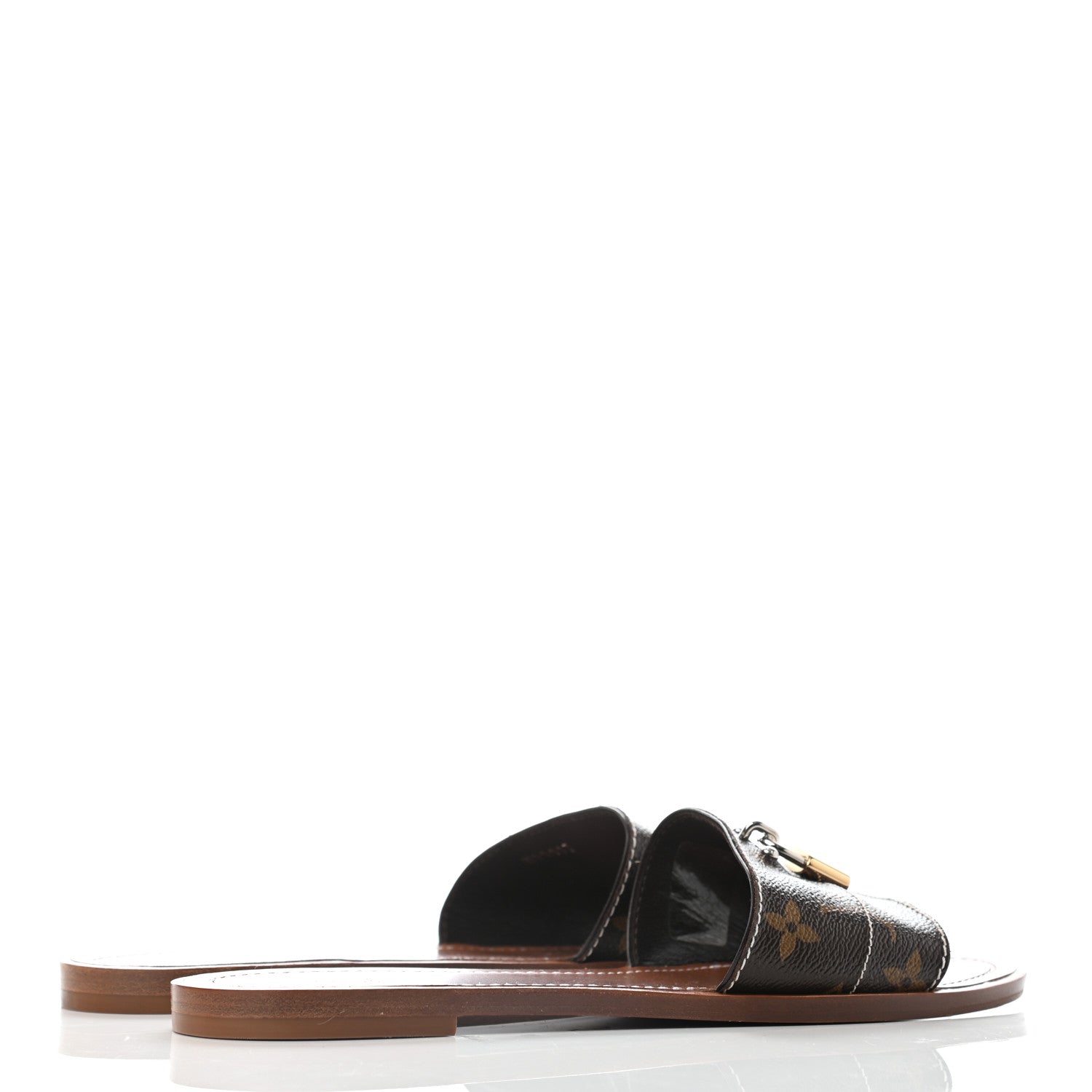 Louis Vuitton Monogram Lock It Flat Mules 39 Brown 3 of 6