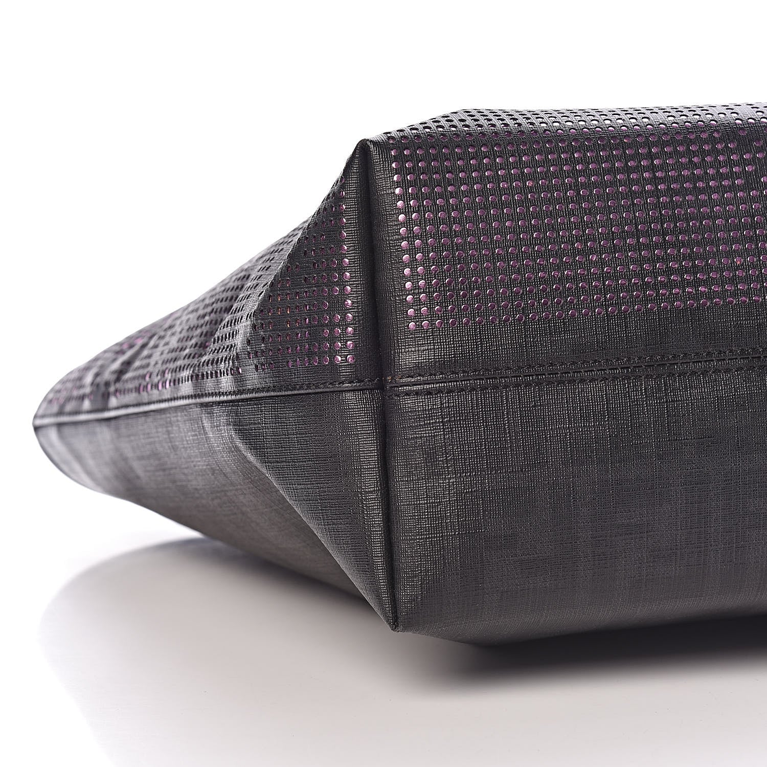 Fendi Zucca Lampo Medium Roll Tote Black Oro Rosa 9 of 10