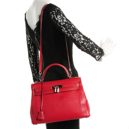 Hermes Taurillon Clemence Kelly Retourne 32 Rouge Garance 2 of 25