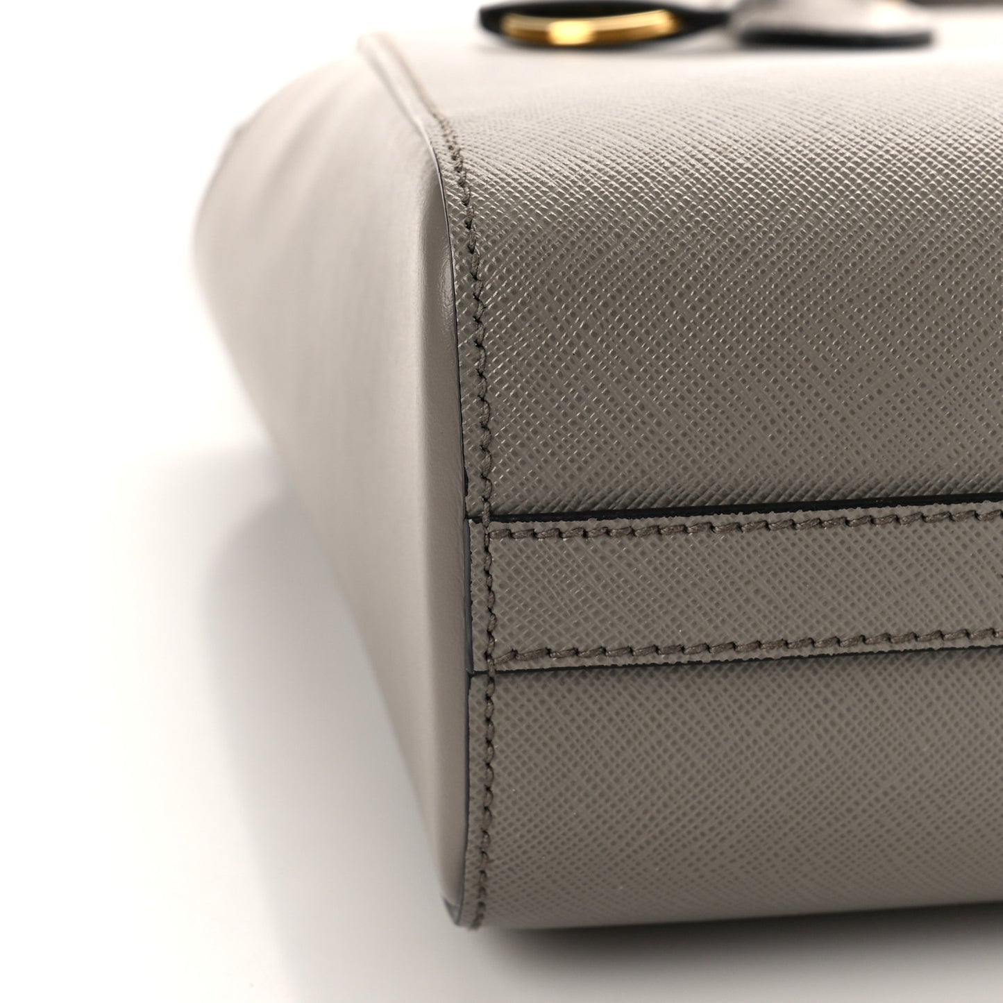 Saffiano Soft Calfskin Small Zippered Tote Marmo