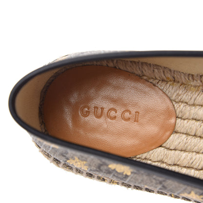 Gucci GG Supreme Monogram Bees Espadrille Flats 38 Beige Ebony Oro Black 8 of 11