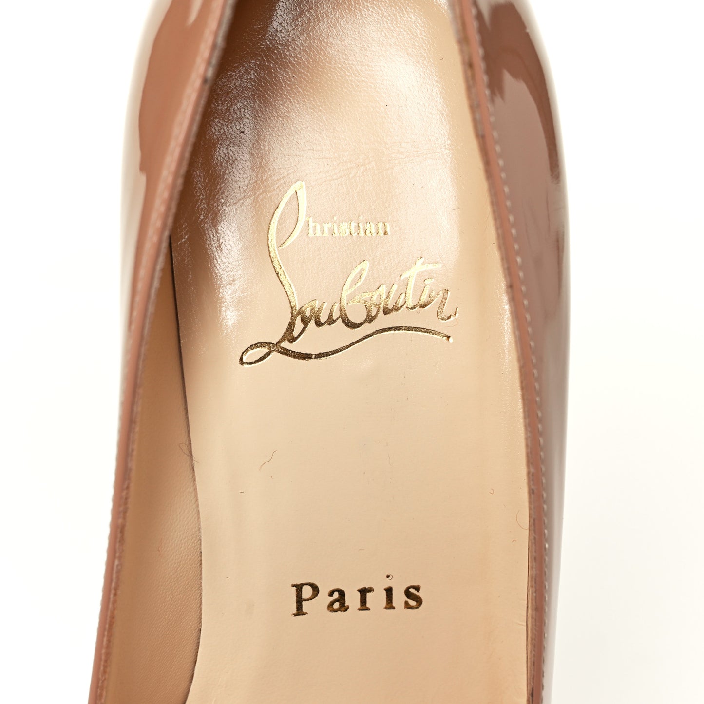CHRISTIAN LOUBOUTIN Patent New Simple 85 Pumps 36.5 Nude