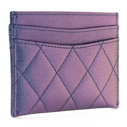 Chanel Iridescent Caviar Quilted Card Holder Dark Blue 3 of 9