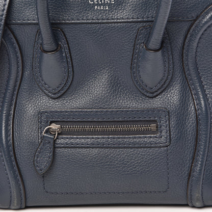 Celine Drummed Calfskin Nano Luggage Orage 7 of 10