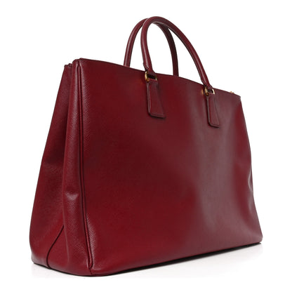 Prada Saffiano Lux Extra Large Galleria Double Zip Tote Cherry 3 of 9