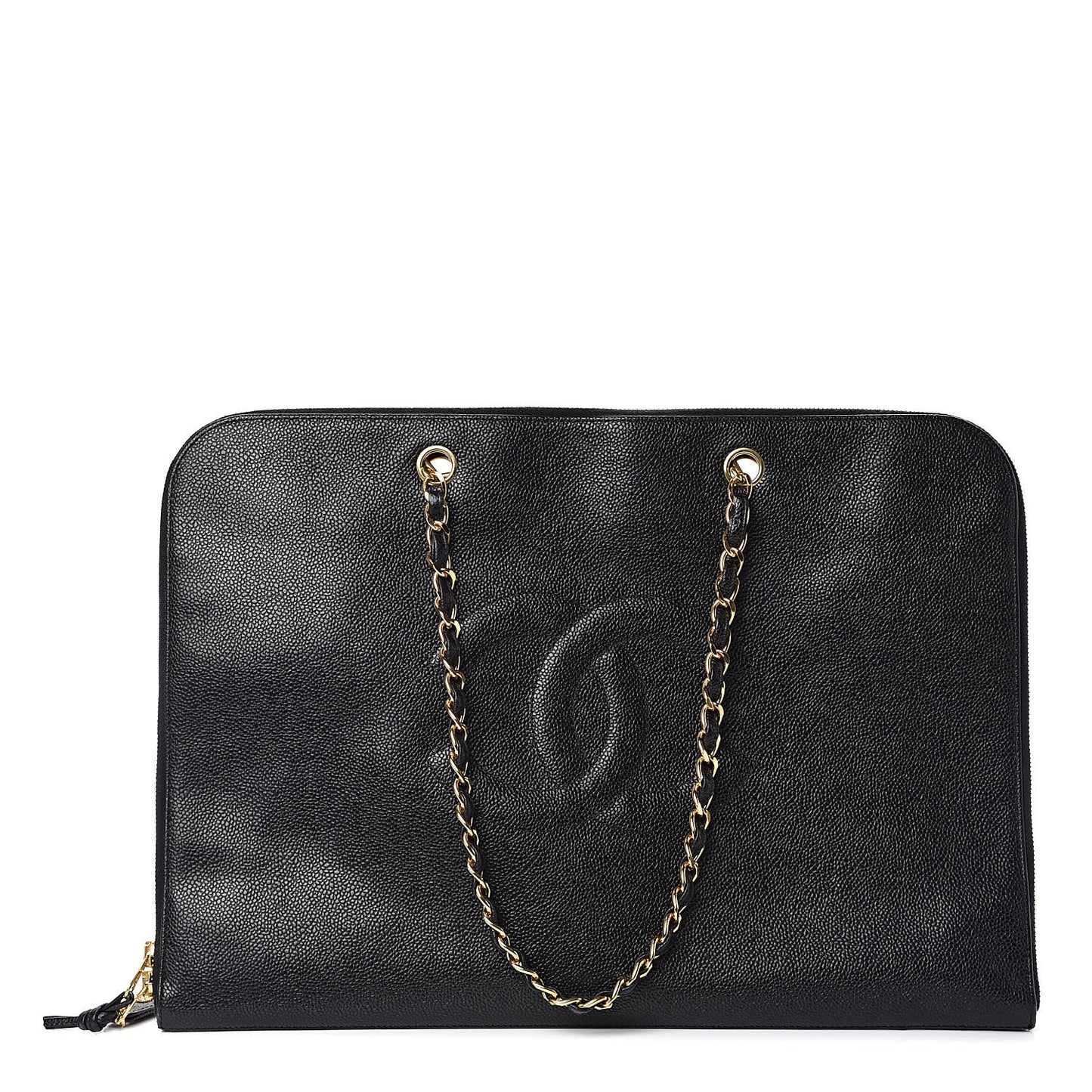 Caviar Large CC Shoulder Bag Black