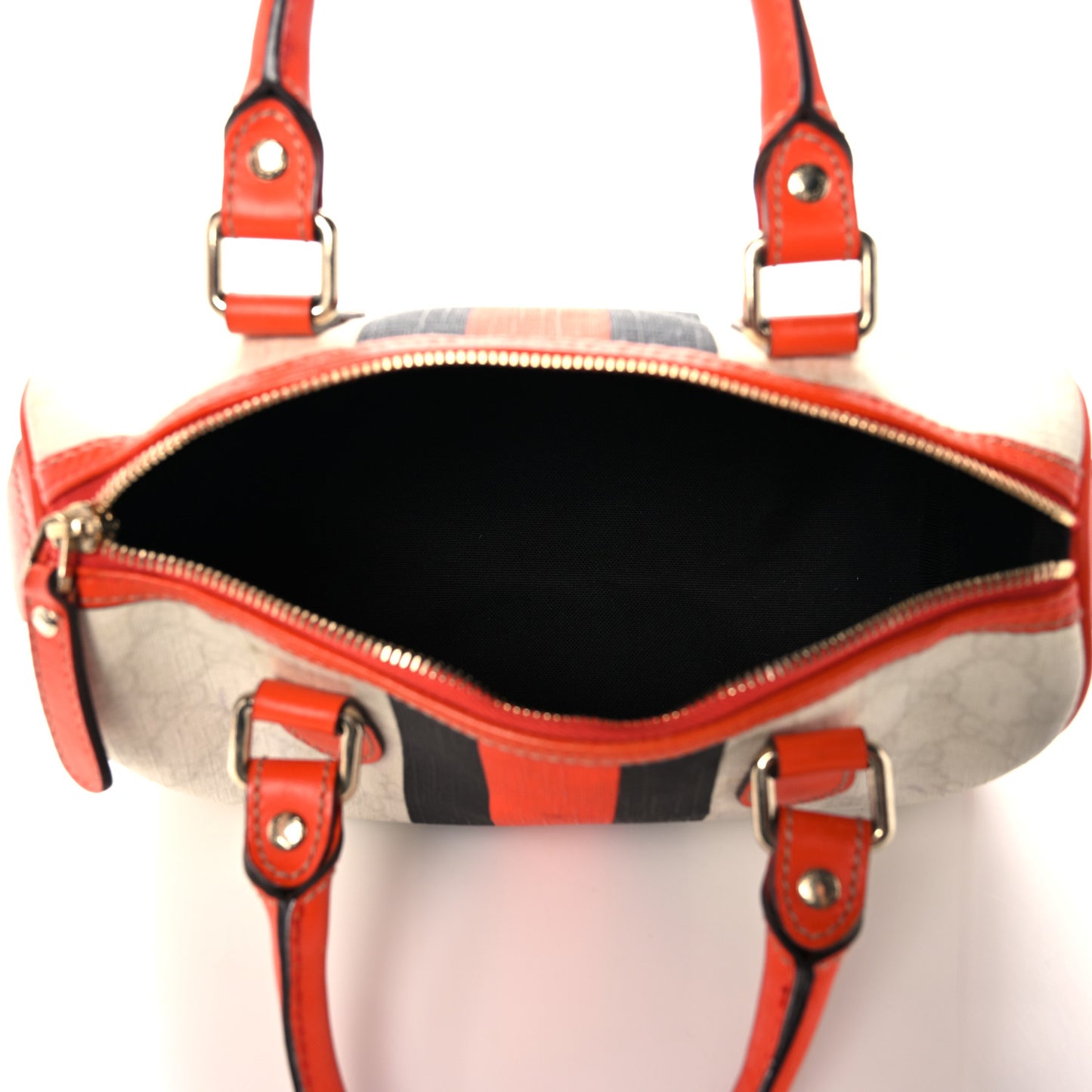 GG Plus Monogram Web Stripe Small Joy Boston Orange