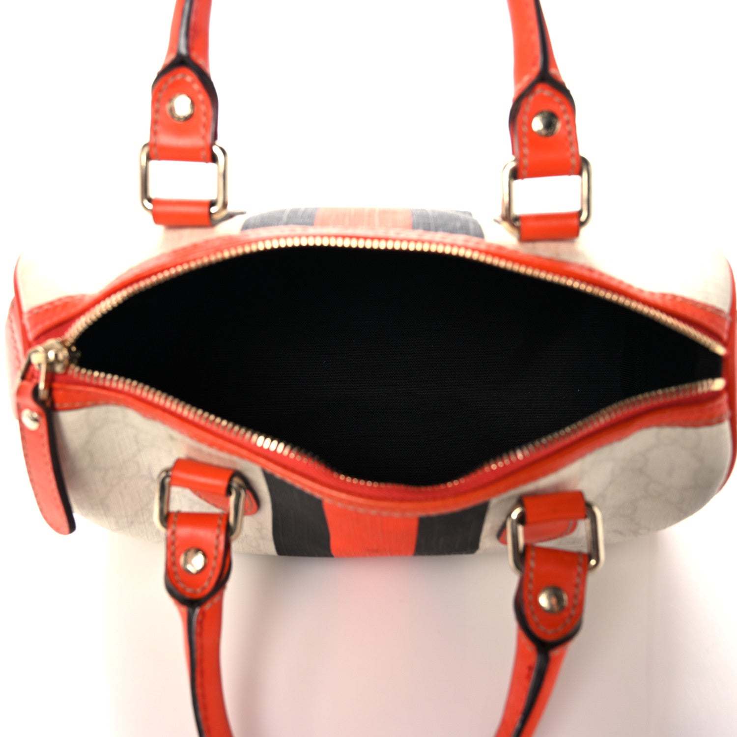 Gucci GG Plus Monogram Web Stripe Small Joy Boston Orange 5 of 22