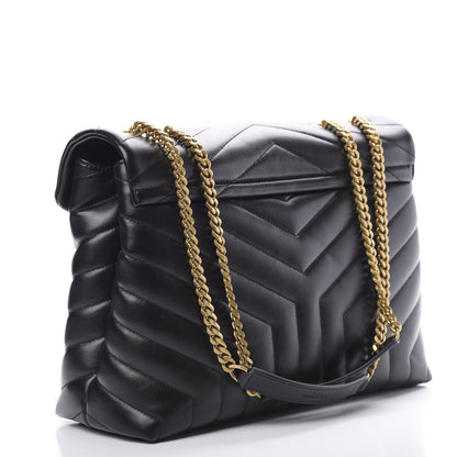 Saint Laurent Calfskin Y Quilted Monogram Medium Loulou Chain Satchel Black 3 of 8