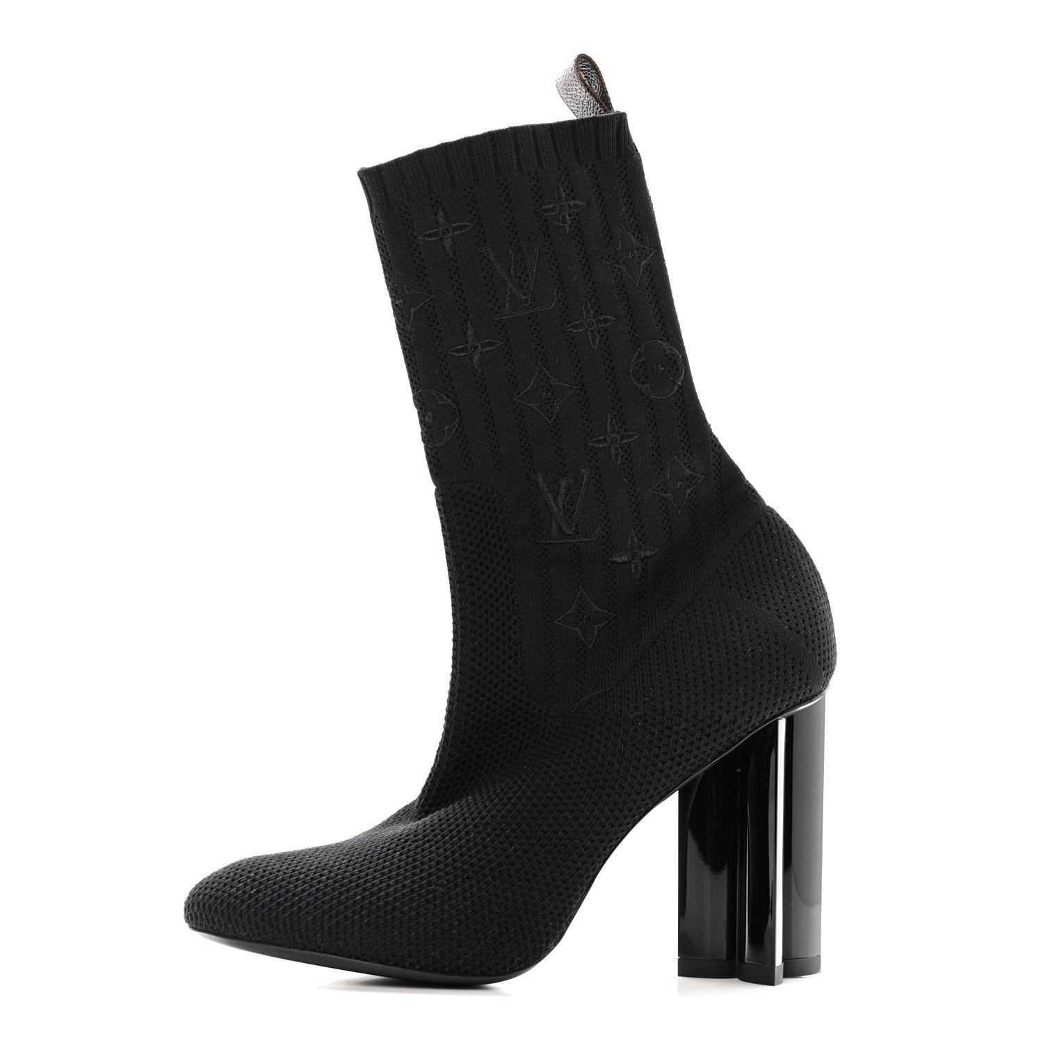 Louis Vuitton Monogram Stretch Fabric Silhouette Ankle Boots 37 Black 1 of 12