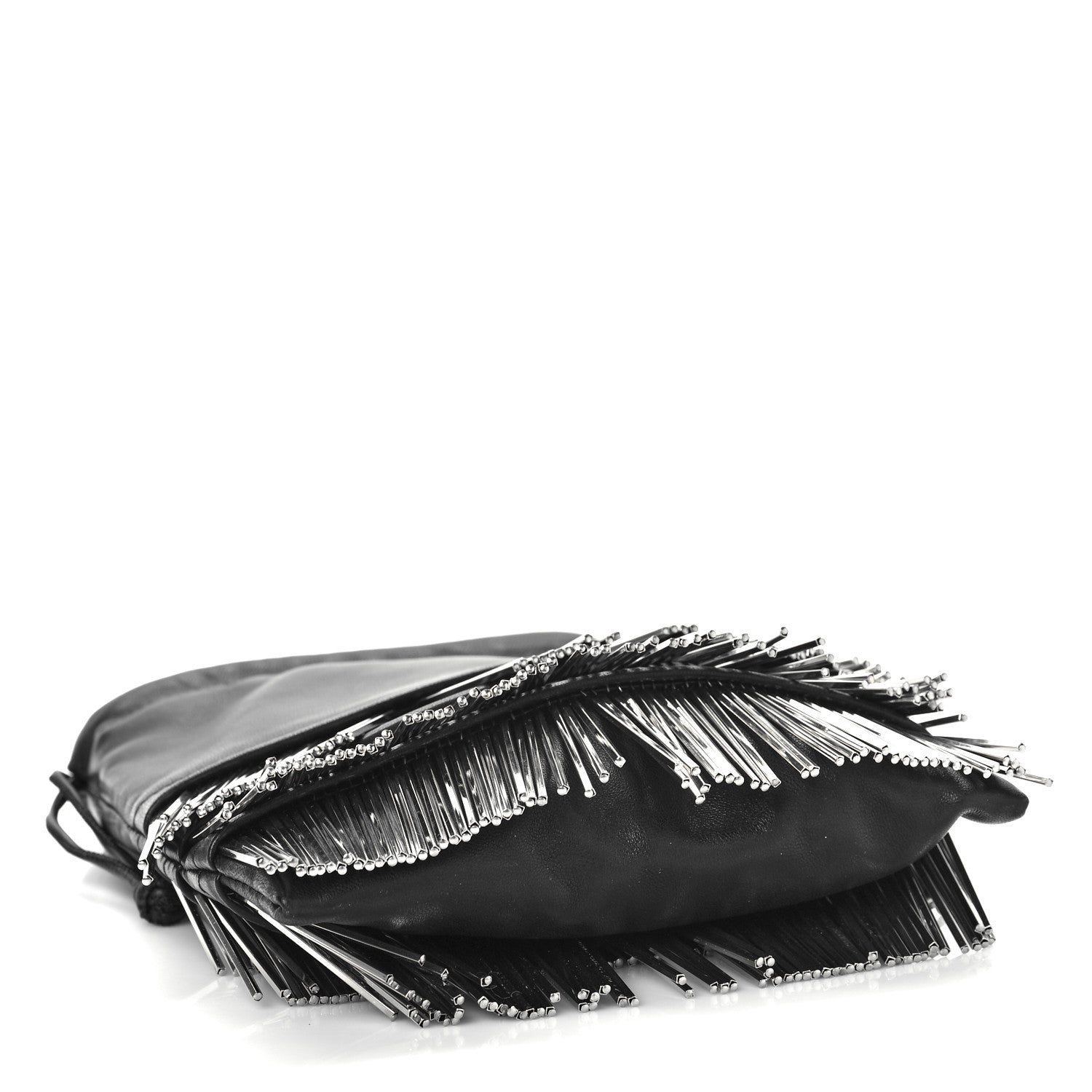 Alexander Wang Lambskin Bead Fringe Ryan Pouch Black 4 of 8