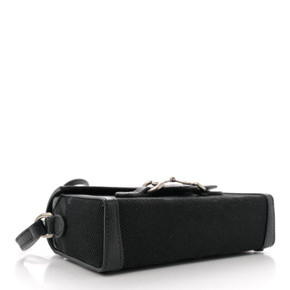 Gucci Monogram Jumbo GG Textured Dollar Calfskin Mini Horsebit 1955 Shoulder Bag Black 4 of 12