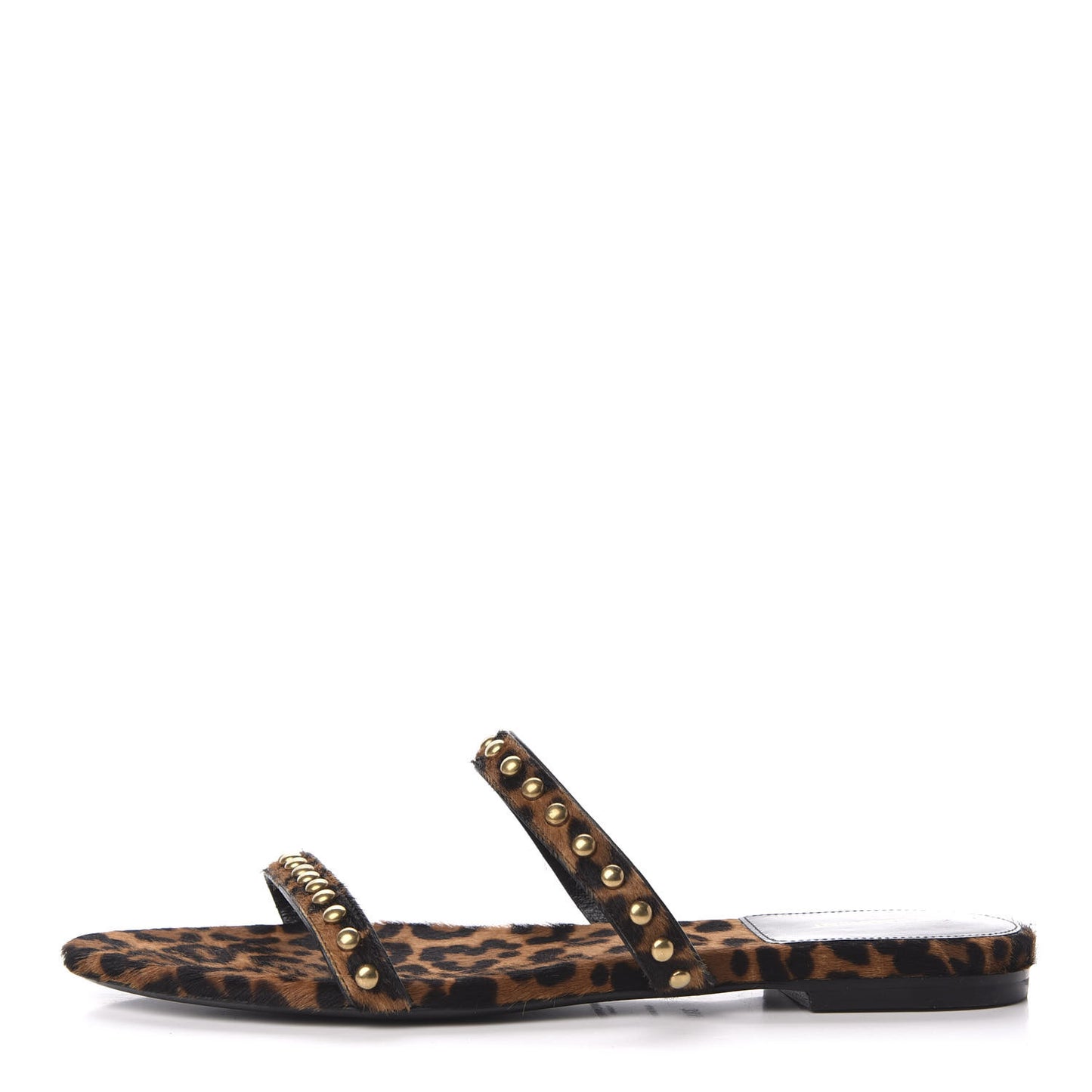 Calf Hair Embellished Kiki Sandals 38.5 Leopard