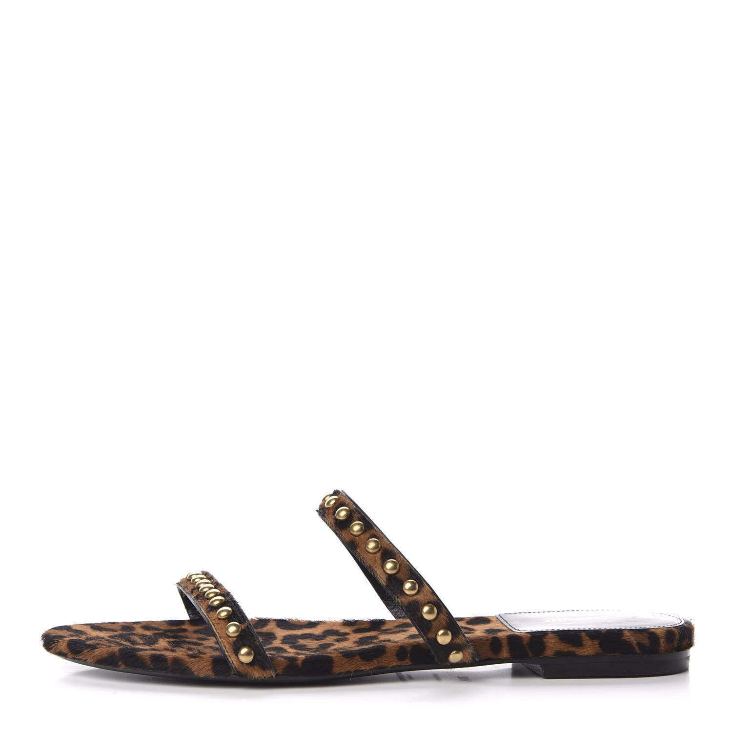 Saint Laurent Calf Hair Embellished Kiki Sandals 38.5 Leopard 1 of 8