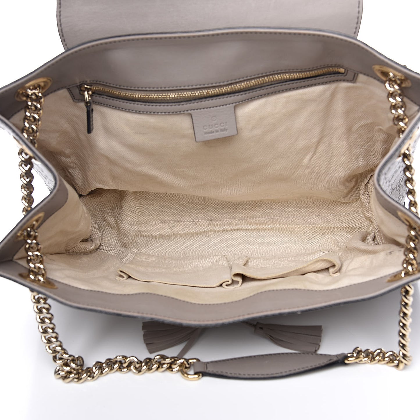 Soft Guccissima Large Emily Chain Shoulder Bag Storm Grey