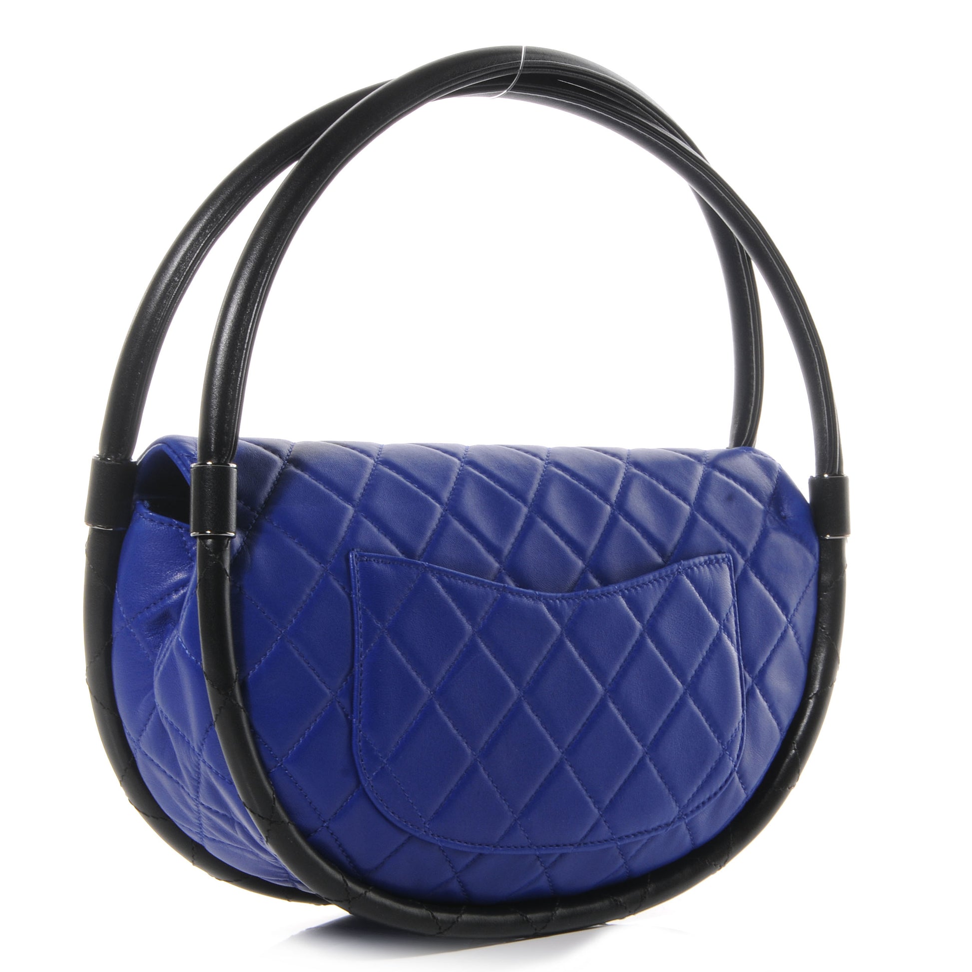 Chanel Quilted Lambskin Small Hula Hoop Flap Dark Blue 3 of 8