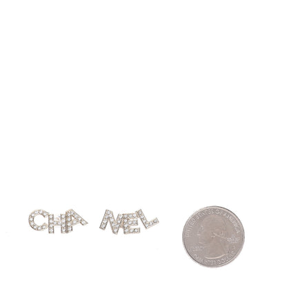 Chanel Crystal Pearl Signature Stud Earrings Gold 2 of 5