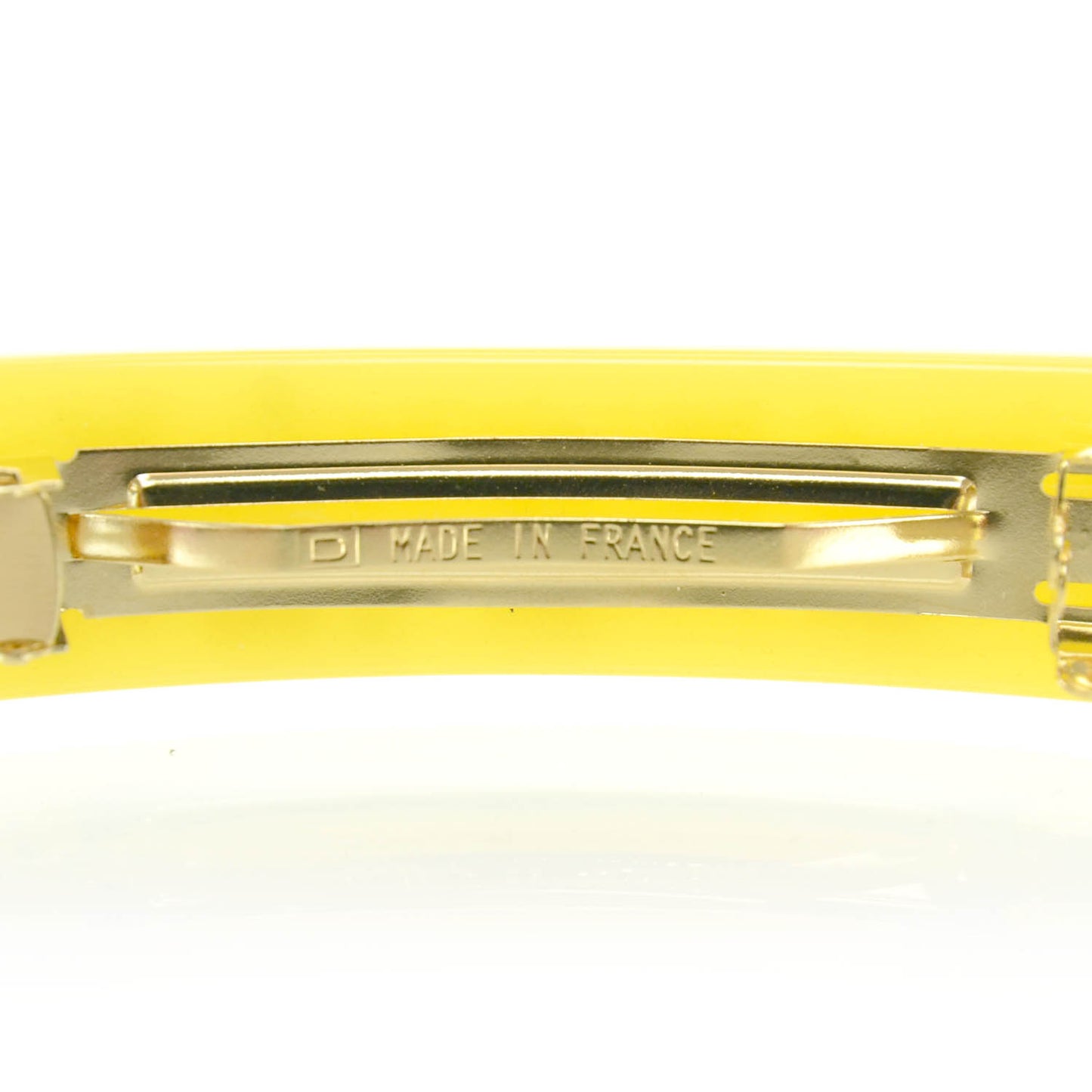 Monogram Inclusion Barrette Yellow