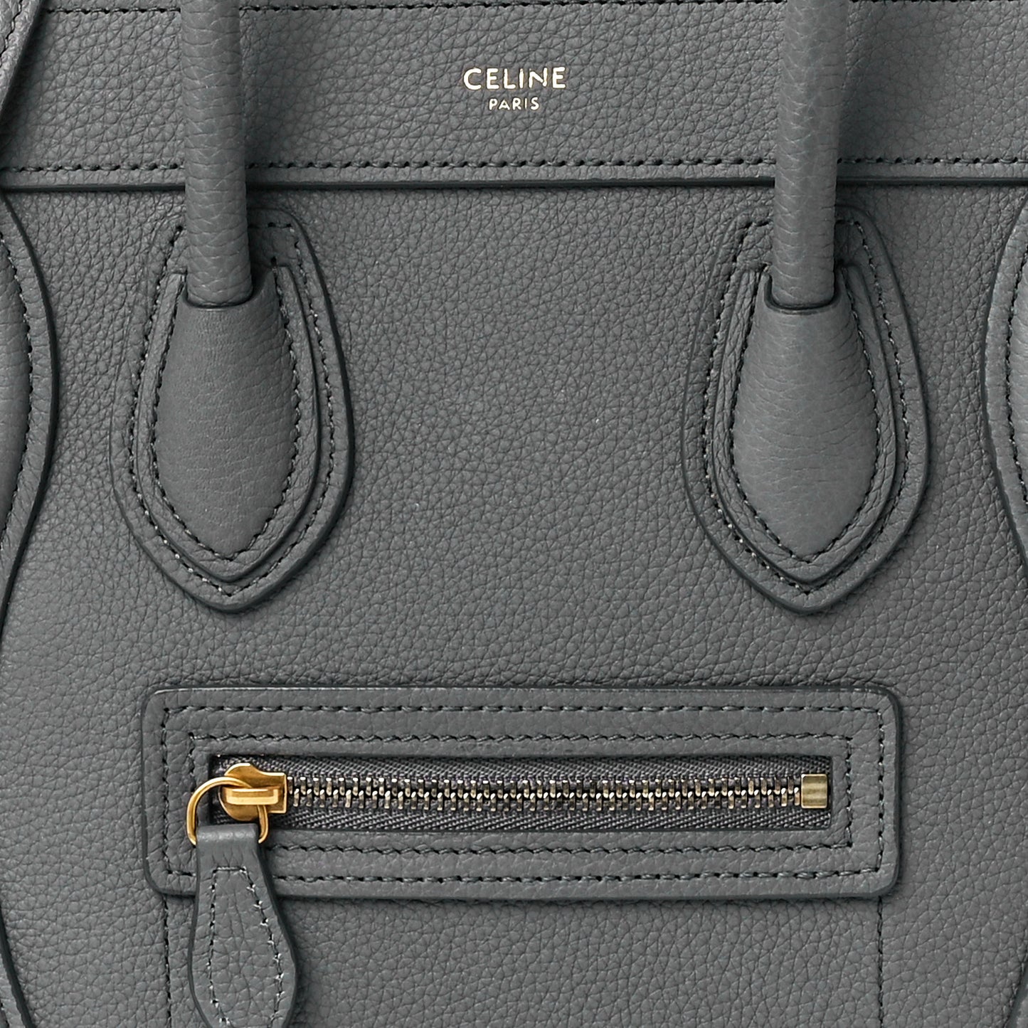Drummed Calfskin Nano Luggage Kohl