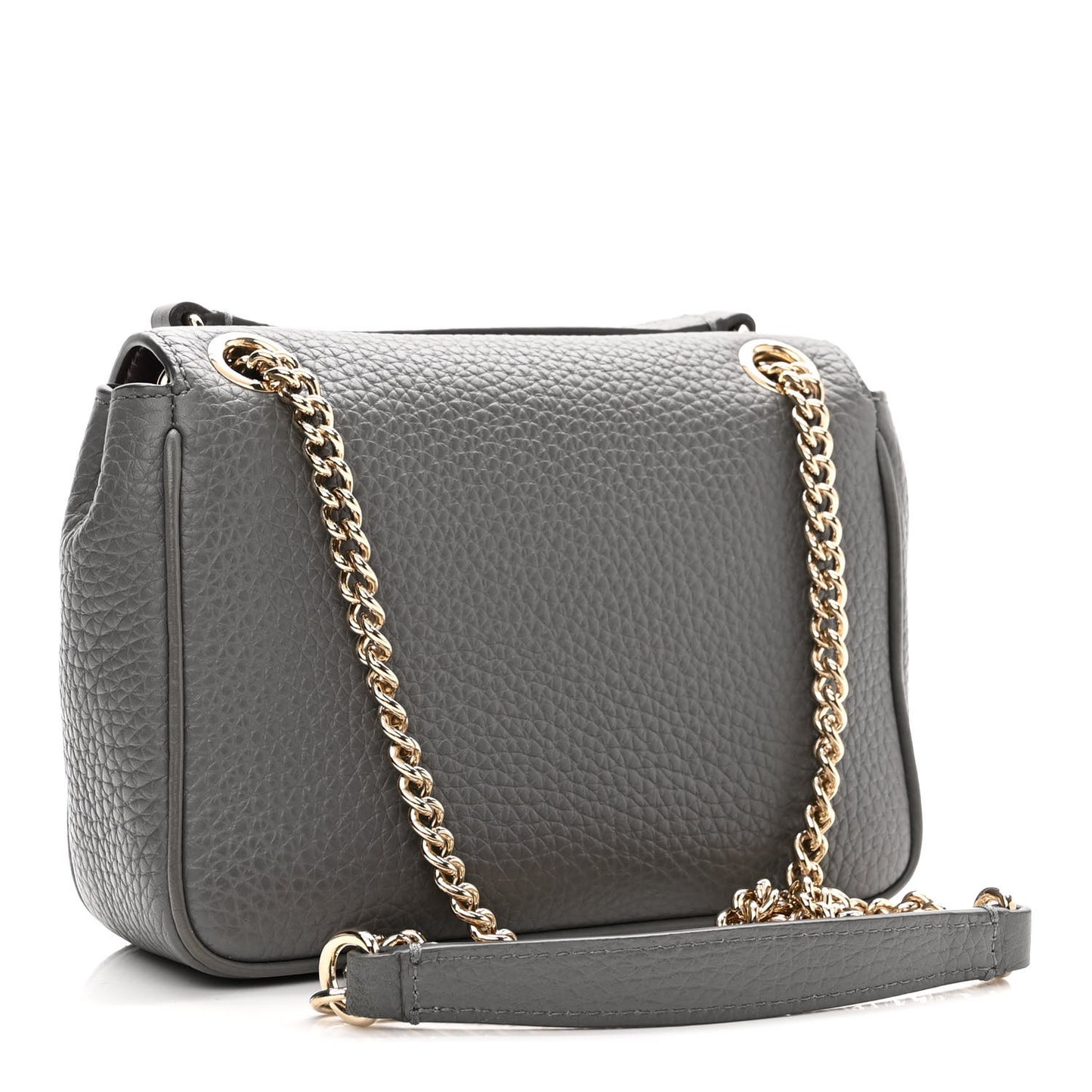 Small Classic Grain Calfskin Small Darley Shoulder Bag Mole Grey