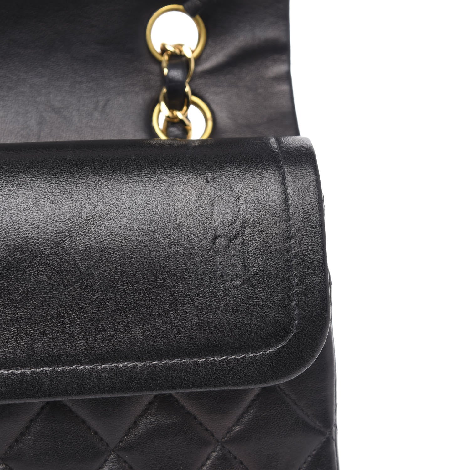Chanel Lambskin Quilted Medium Double Flap Black 14 of 15