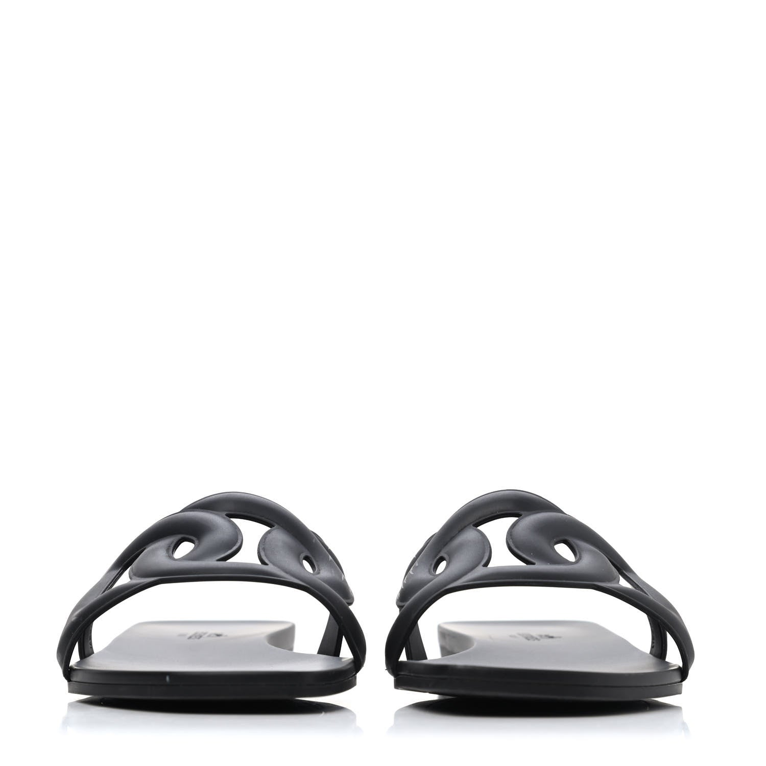 Hermes Rubber Aloha Sandals 38 Black 2 of 4