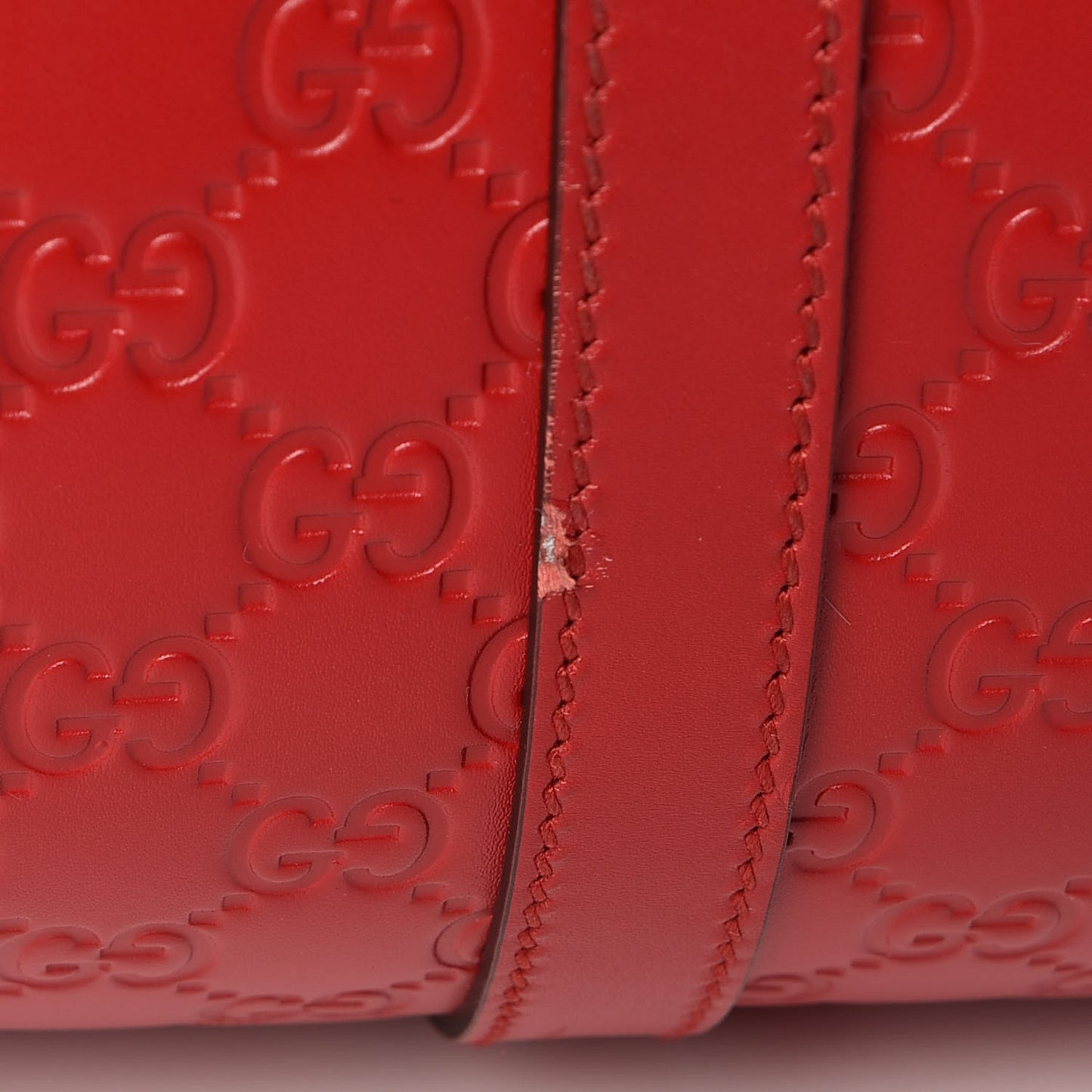 Guccissima Signature Large Duffle Hibiscus Red