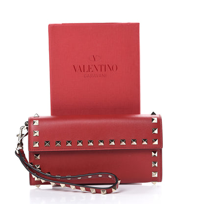 Valentino Garavani Vitello Rockstud Wristlet Travel Wallet Rosso Valentino 8 of 8