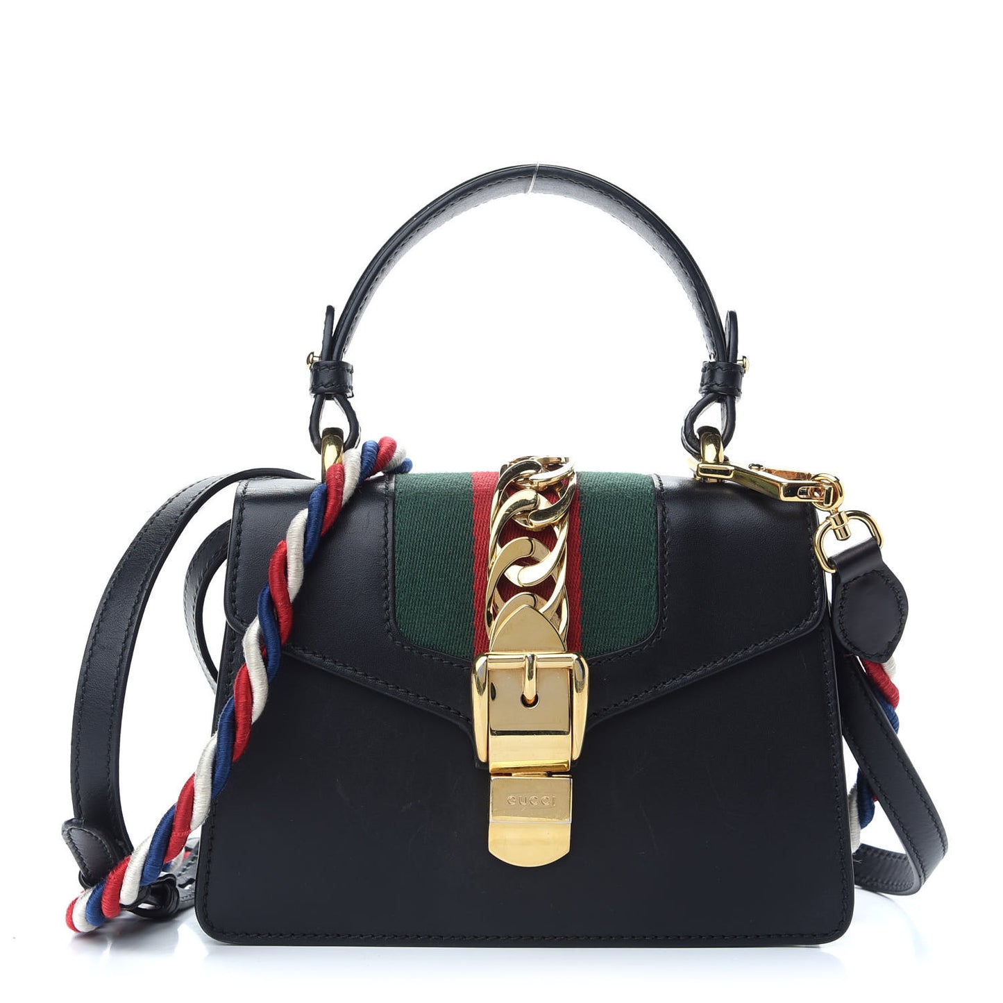 Calfskin Mini Sylvie Top Handle Bag Black