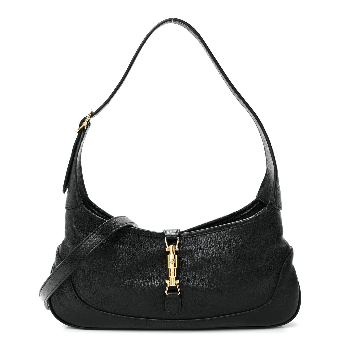 Goatskin Medium Slim Jackie Shoulder Bag Black