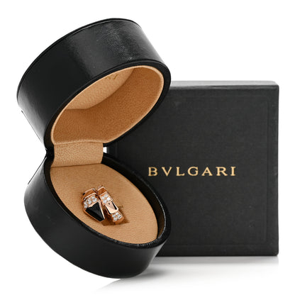 Bulgari 18K Rose Gold Diamond Black Onyx Serpenti Viper Ring S 5 of 5