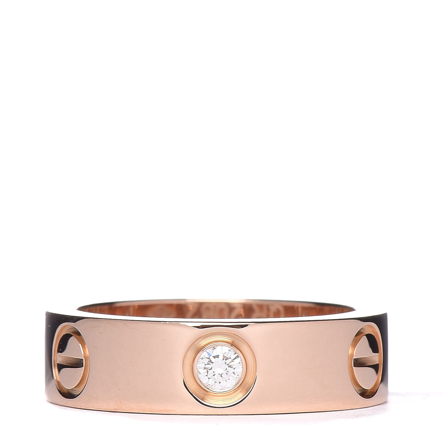 Cartier 18K Pink Gold 3 Diamond 5.5mm LOVE Ring 51 5.75 3 of 4