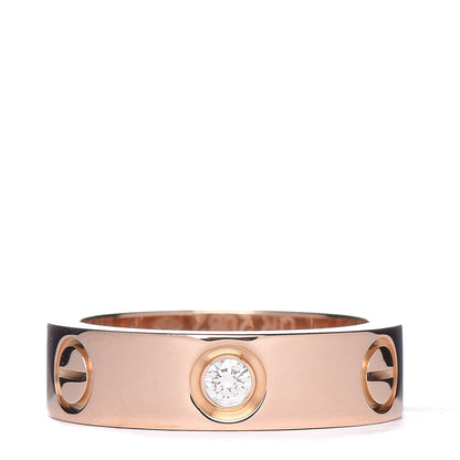 Cartier 18K Pink Gold 3 Diamond 5.5mm LOVE Ring 51 5.75 3 of 4