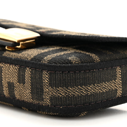 Fendi Fabric Jacquard FF 1974 Nano Baguette Charm Tobacco Moro Black 9 of 11