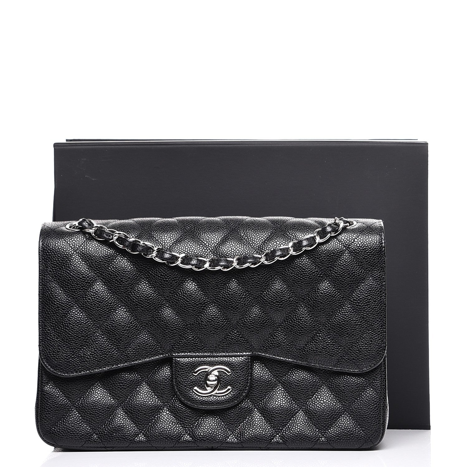 Chanel Caviar Quilted Jumbo Double Flap Black 9 of 9