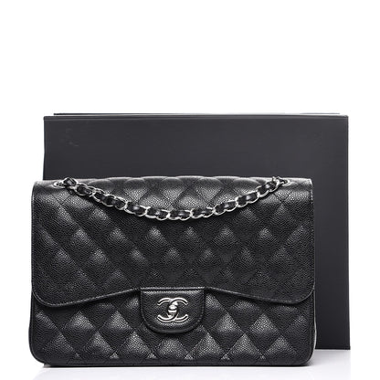 Chanel Caviar Quilted Jumbo Double Flap Black 9 of 9