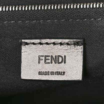 Fendi Vitello Grace Light Micro FF Embossed Medium Flat Baguette Asfalto Black 6 of 8