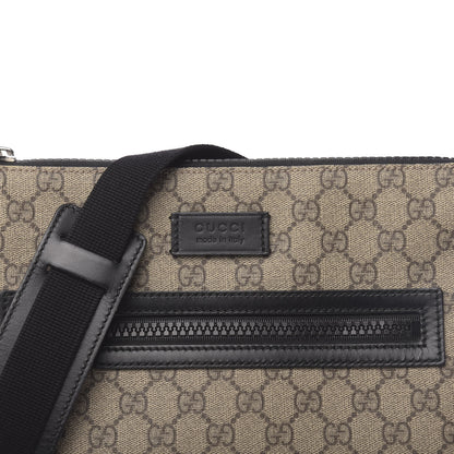 Gucci GG Supreme Monogram Flat Messenger Bag Black 8 of 10