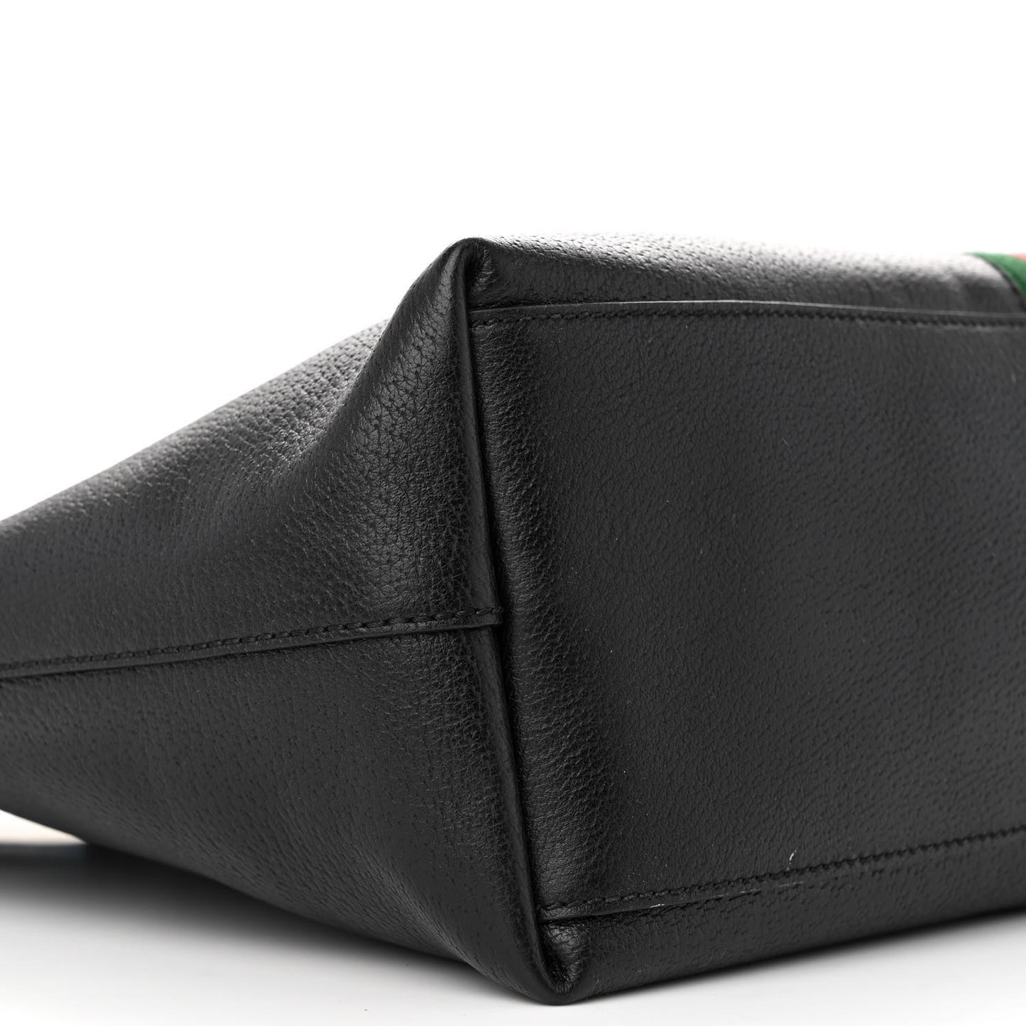 Textured Calfskin Web Medium Ophidia Shopping Tote Black