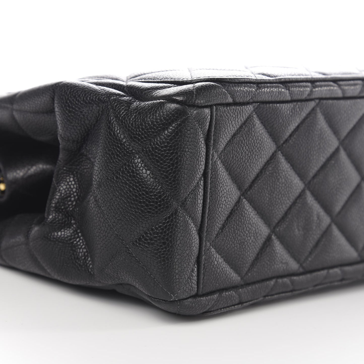 Caviar Quilted Frame Shoulder Bag Black