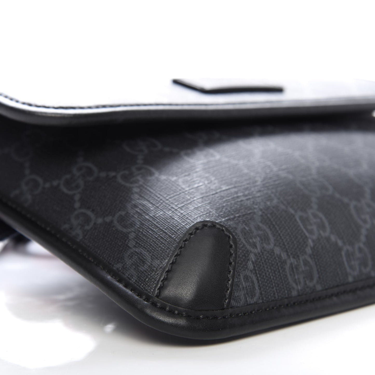 GG Supreme Monogram Web Slim Belt Bag Black Grey