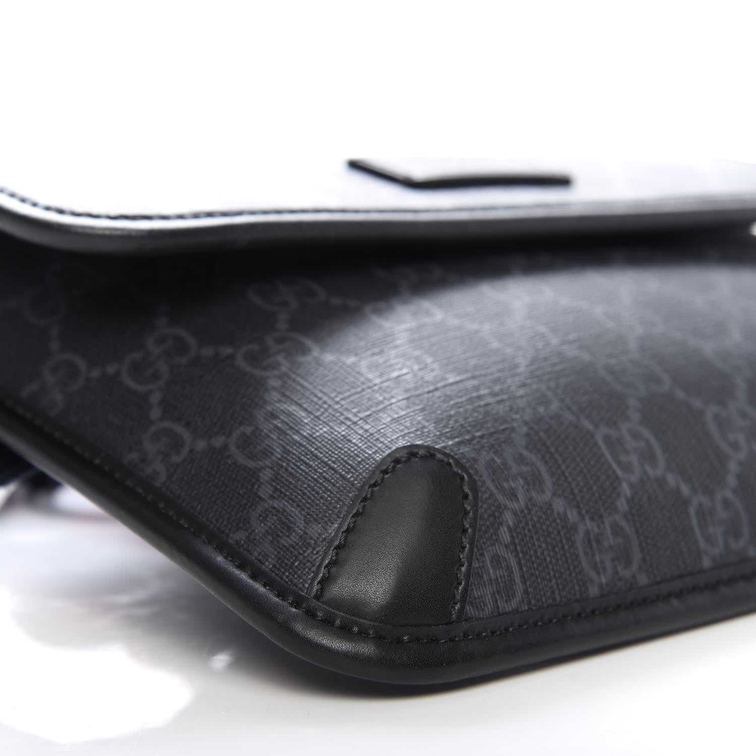 Gucci GG Supreme Monogram Web Slim Belt Bag Black Grey 6 of 9
