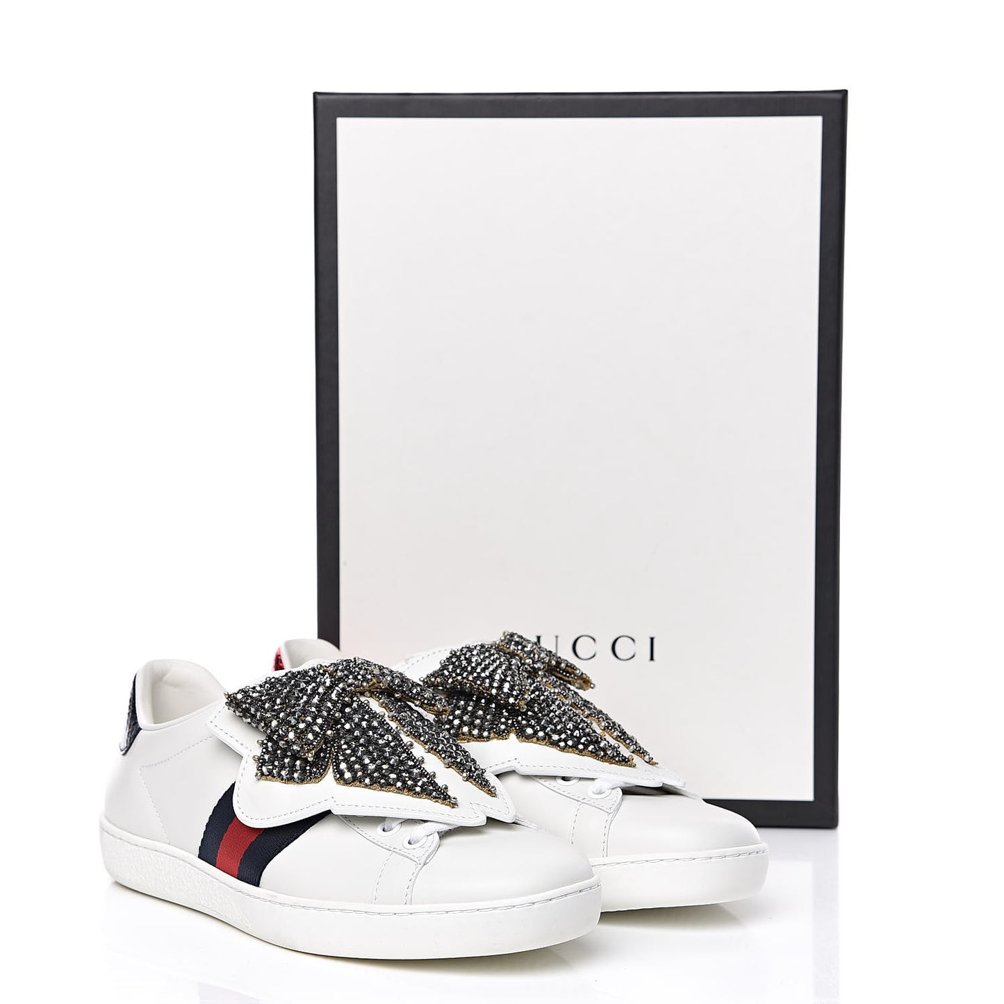 Calfskin Ayers Web Womens Ace Bow Lace Sneakers 36 White